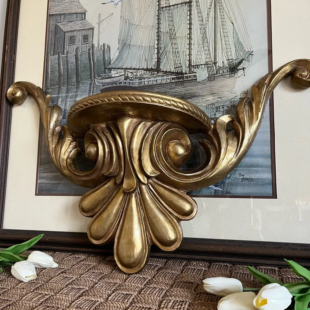 Vintage Gold Wall Shelf